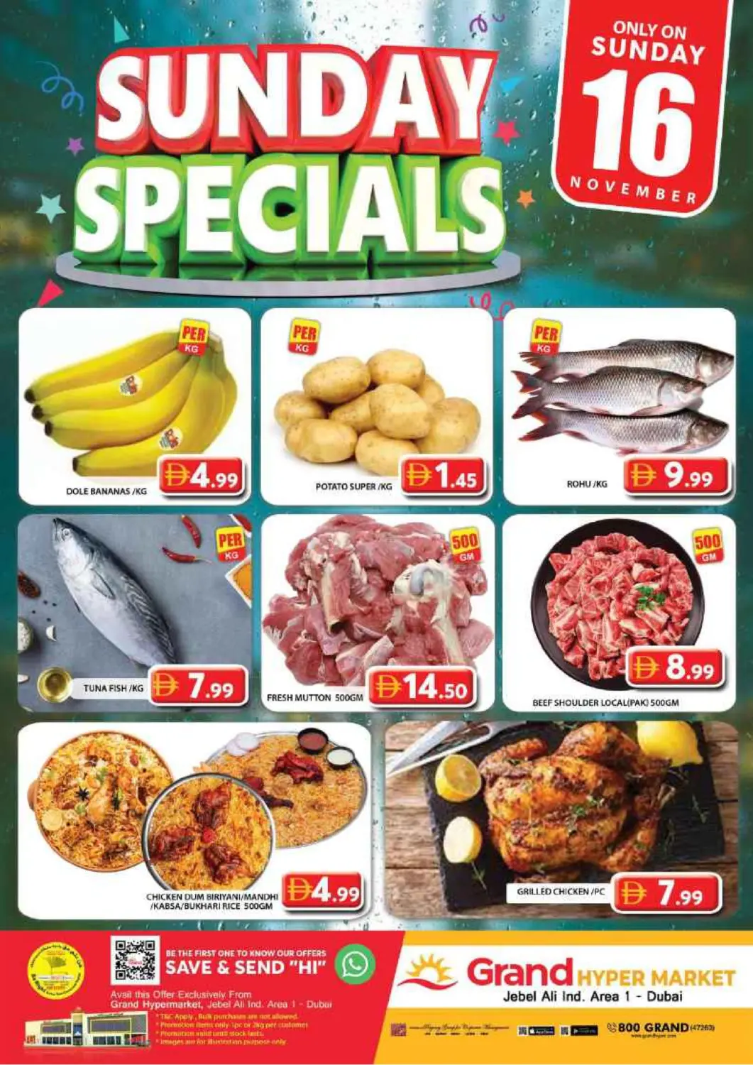 UAE - Dubai Grand Hyper Market offers in D4D Online. Jebel Ali, Ind Area 1, Dubai. . Only On 16th November