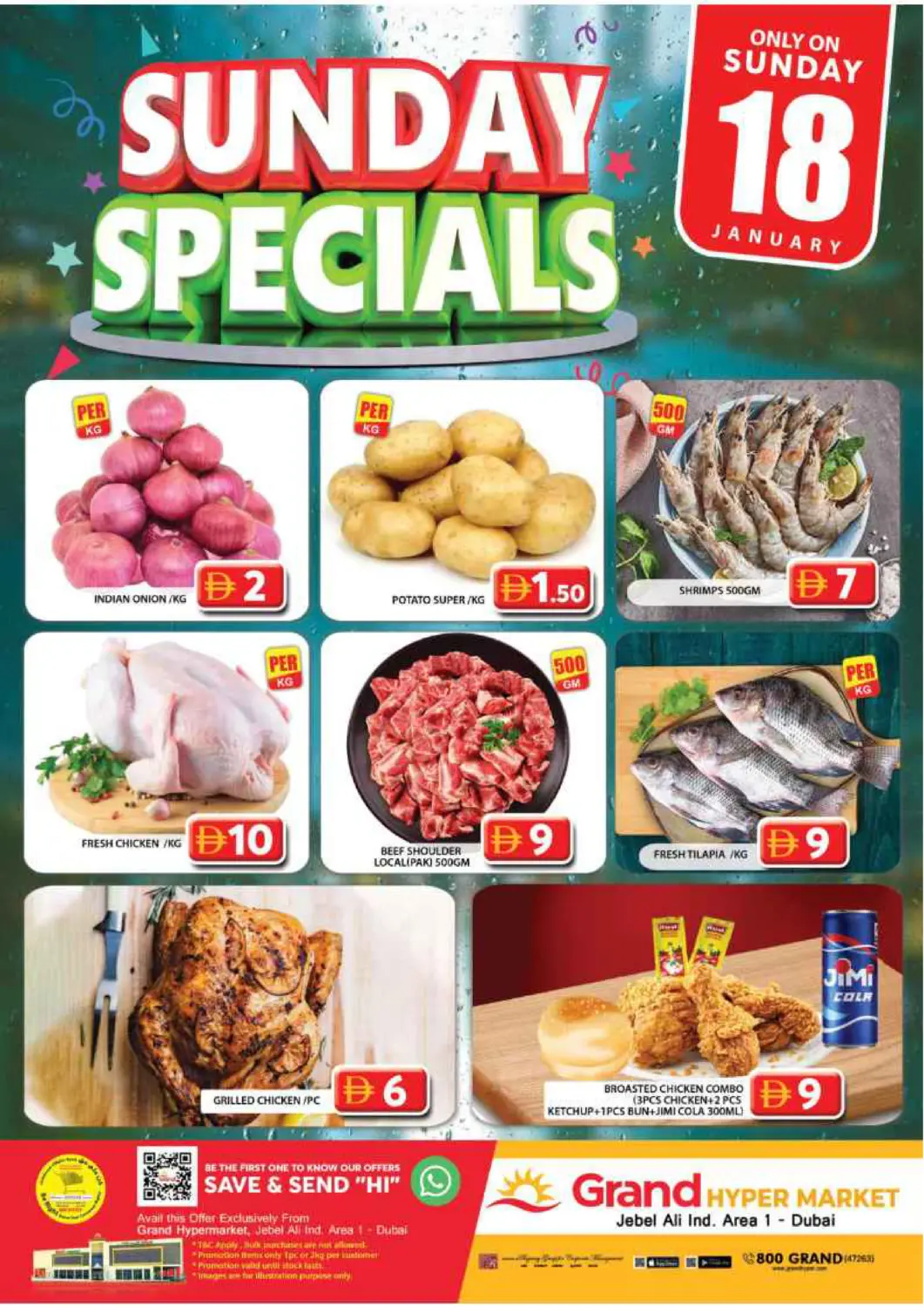UAE - Dubai Grand Hyper Market offers in D4D Online. Jebel Ali, Ind Area 1-Dubai. . Only On 18th January