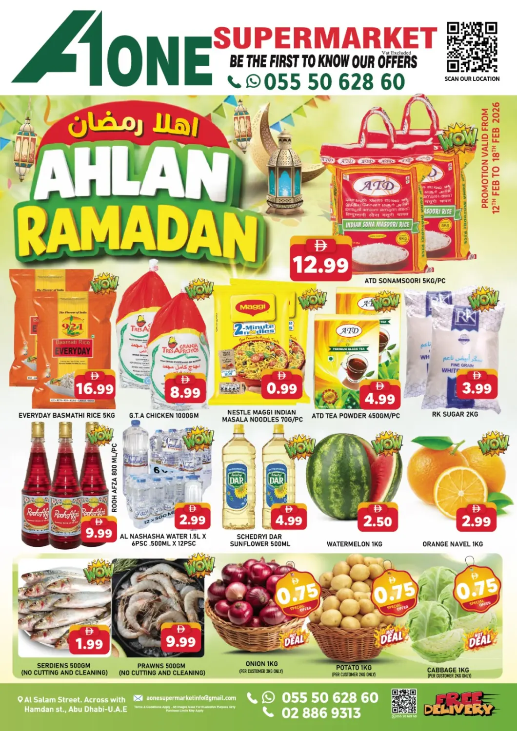 UAE - Abu Dhabi A One Supermarket L.L.C  offers in D4D Online. Ahlan Ramadan. . Till 18th February