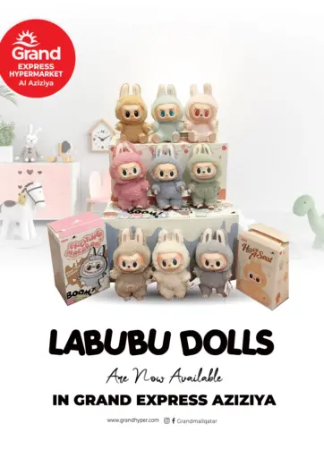Grand Hypermarket - Labubu Dolls are now Available in Qatar Offers - Qatar Labubu Dolls are now Available