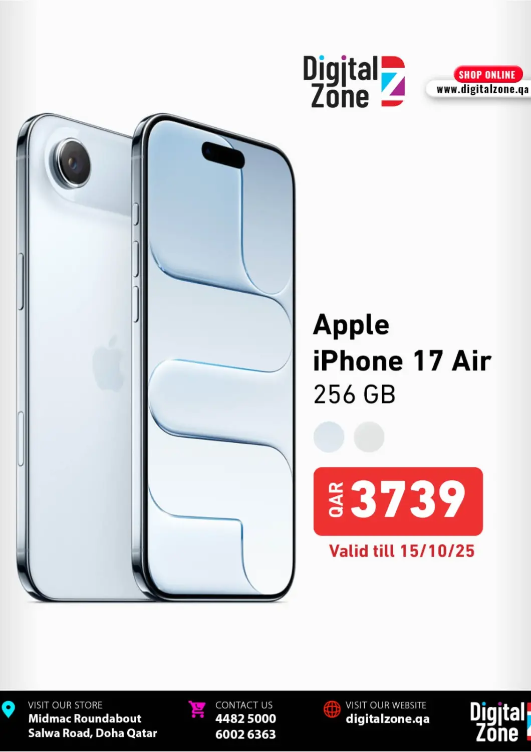 Qatar - Al Shamal Digital Zone Trading offers in D4D Online. Apple iPhone 17 Air. . Till 15th October