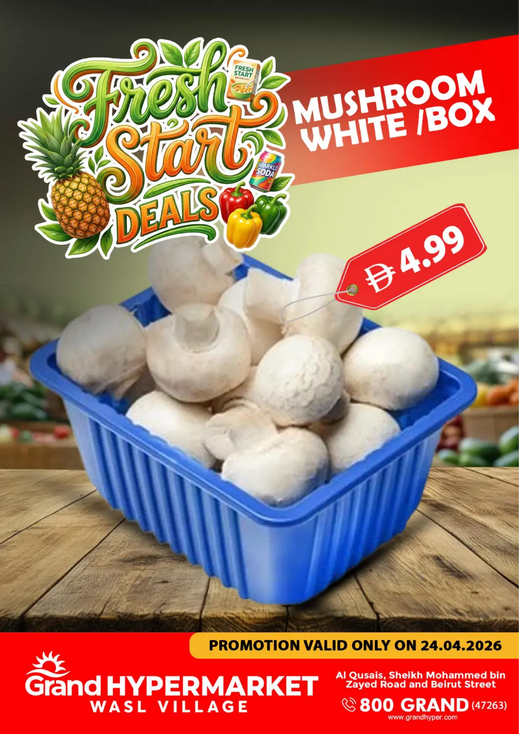 UAE - Dubai Grand Hyper Market offers in D4D Online. Wasl Village,Dubai. . Only On 24th April