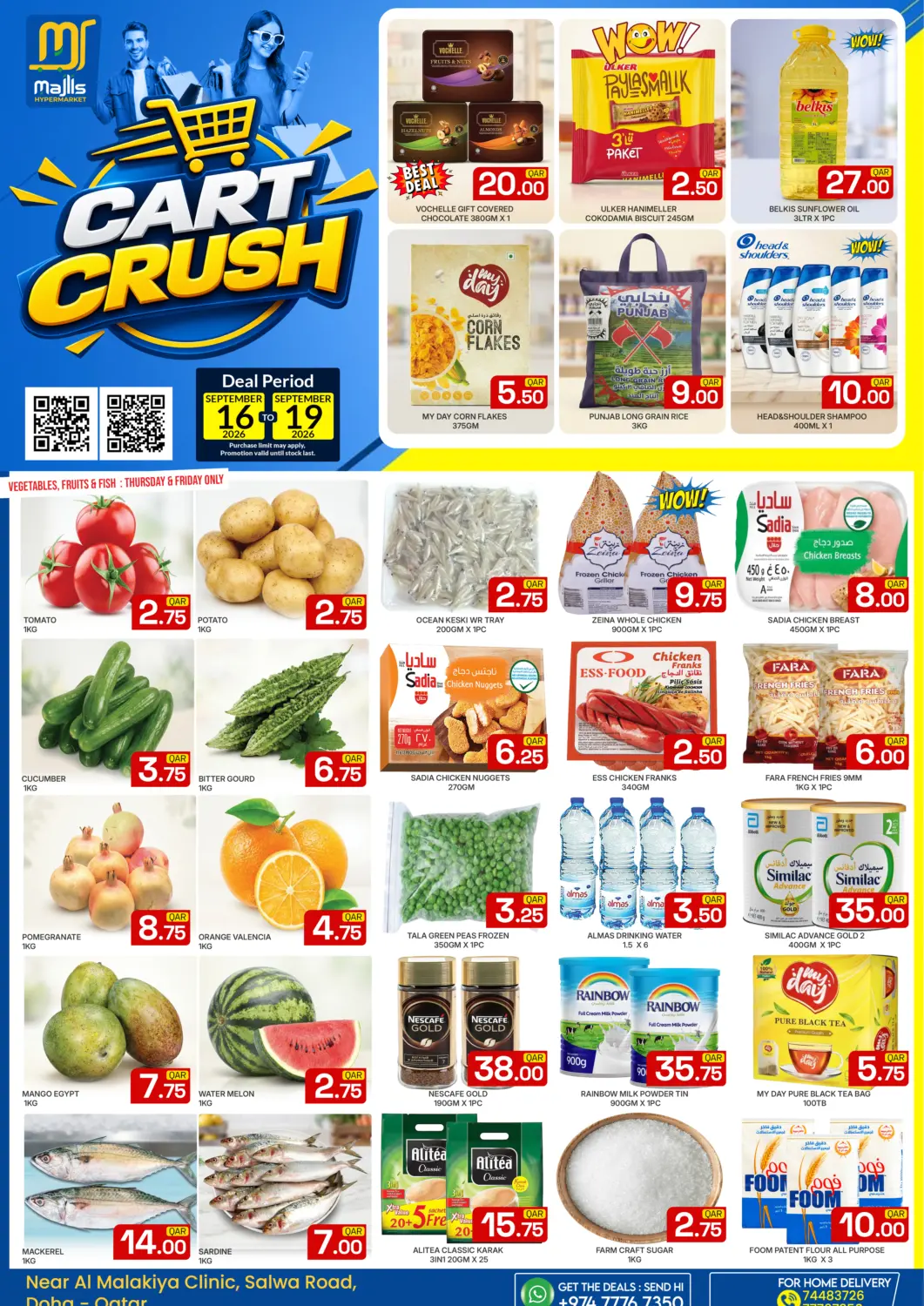 Qatar - Al Rayyan Majlis Hypermarket offers in D4D Online. Cart Crush. . Till 19th September