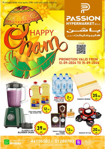 Qatar - Al Khor Passion Hypermarket offers in D4D Online. Happy Onam. . Till 15th September