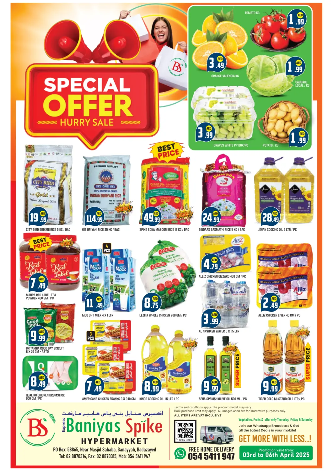UAE - Abu Dhabi Baniyas Spike  offers in D4D Online. Sanayya, Badazayed. . Till 6th April
