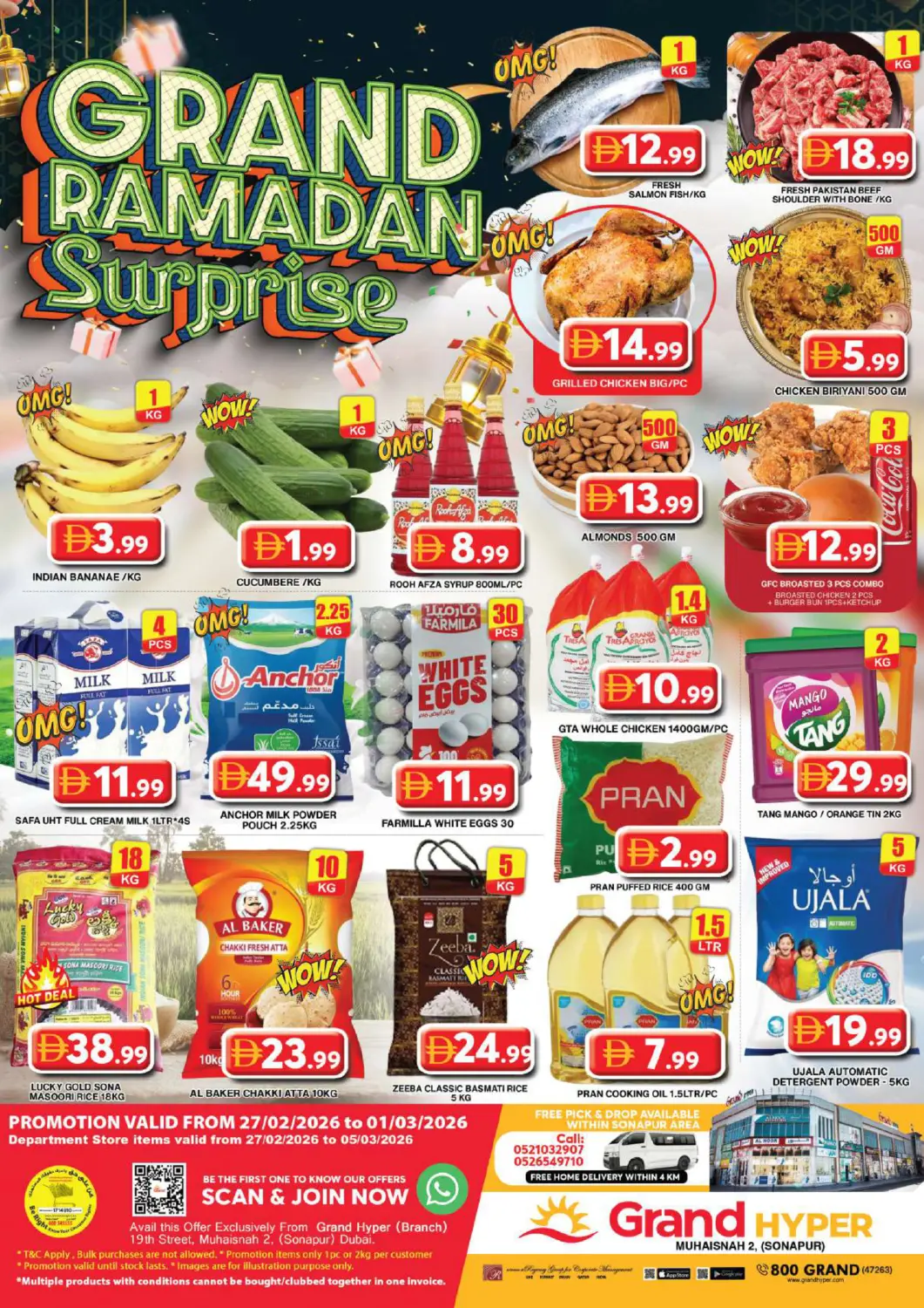 UAE - Dubai Grand Hyper Market offers in D4D Online. Muhaisna,2 (sonapur). . Till 1st March