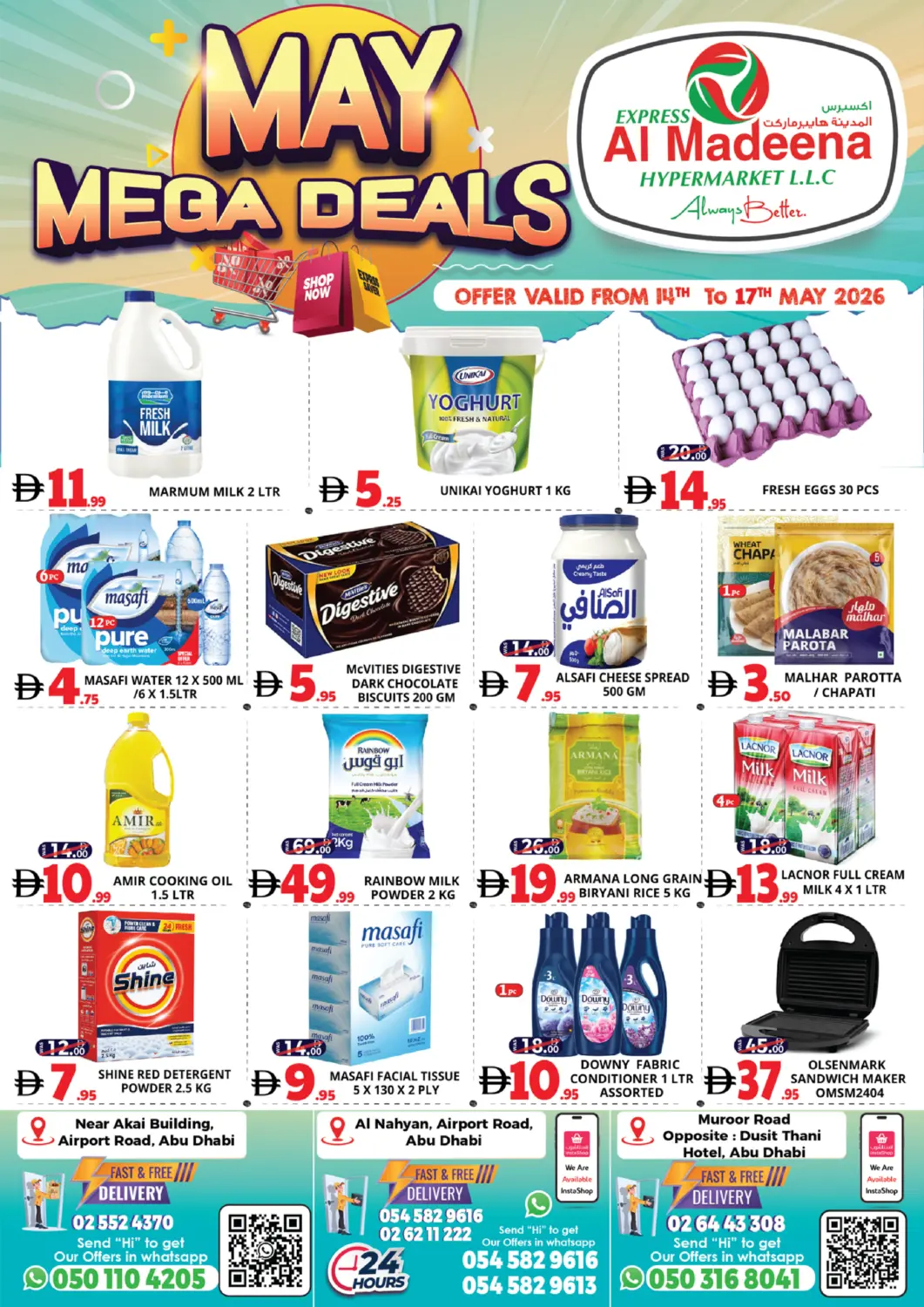 UAE - Abu Dhabi EXPRESS AL MADEENA HYPERMARKET LLC offers in D4D Online. Al Nahyan Airport,Muroor Road,Akai Branch. . Till 17th May