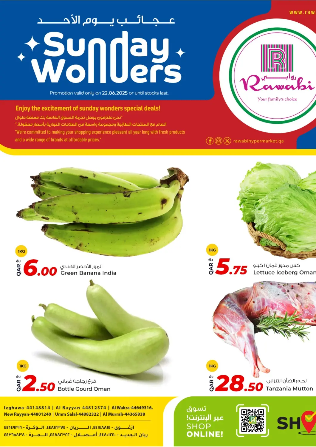 Qatar - Doha Rawabi Hypermarket offers in D4D Online. Sunday Wonders. . Only On 22nd June