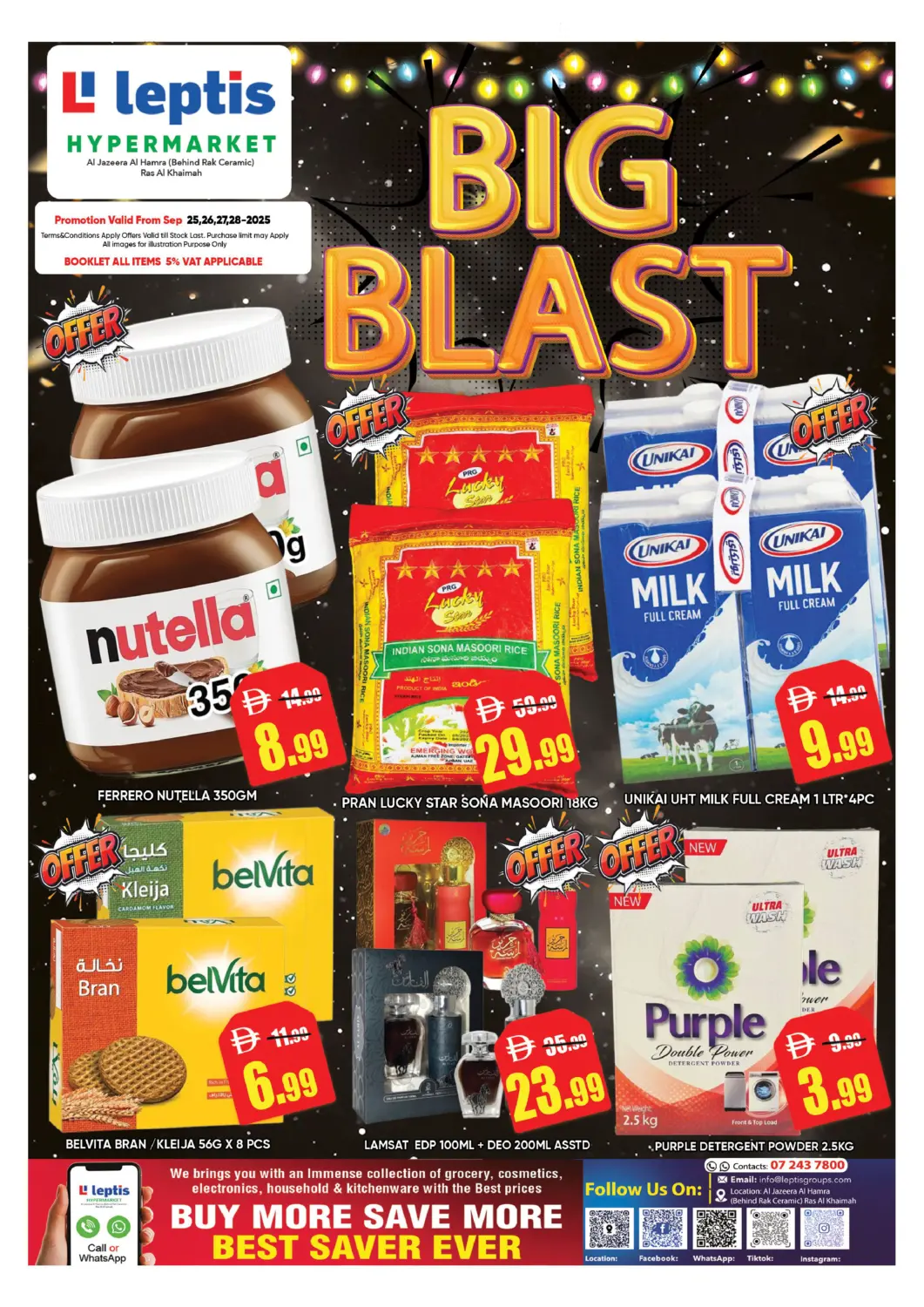 UAE - Ras al Khaimah Leptis Hypermarket  offers in D4D Online. Al jazeera Al Hamrah, Ras Al Khaimah. . Till 28th September