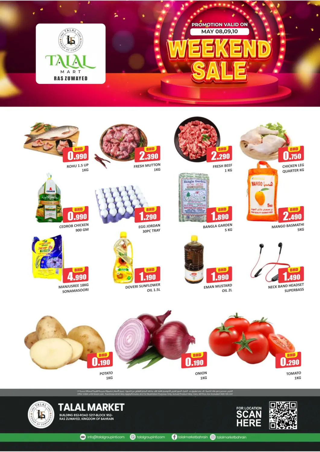 Bahrain Talal Markets offers in D4D Online. Weekend SAle @ Ras Zuwayed. . Till 10th May