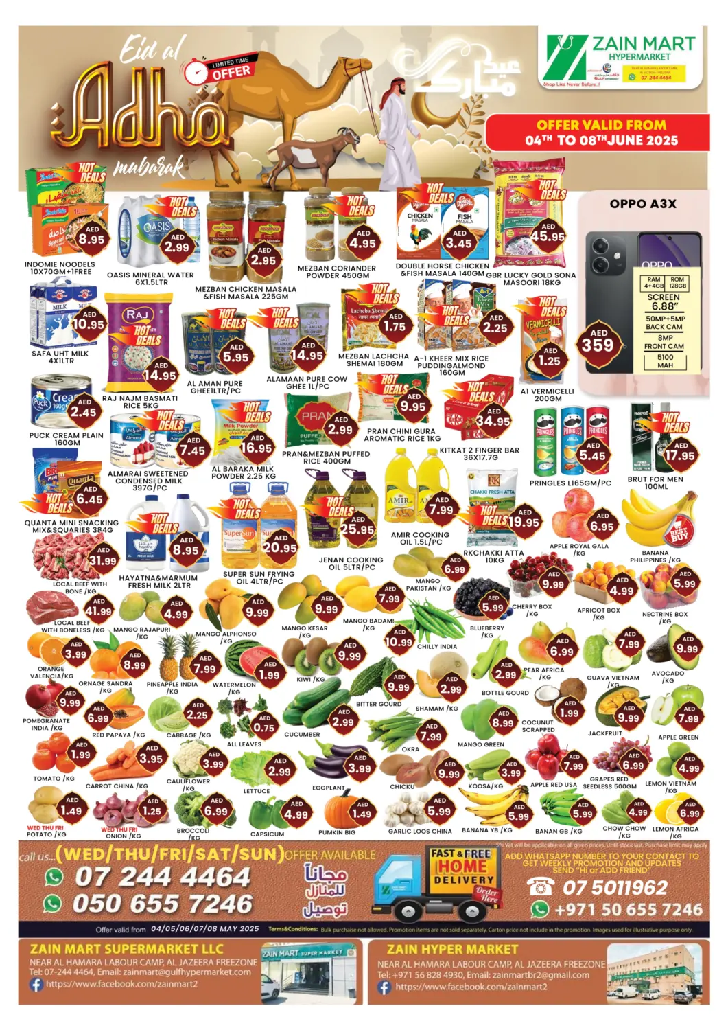 UAE - Ras al Khaimah Zain Mart Supermarket offers in D4D Online. Eid Al Adha Mubarak. . Till 8th June