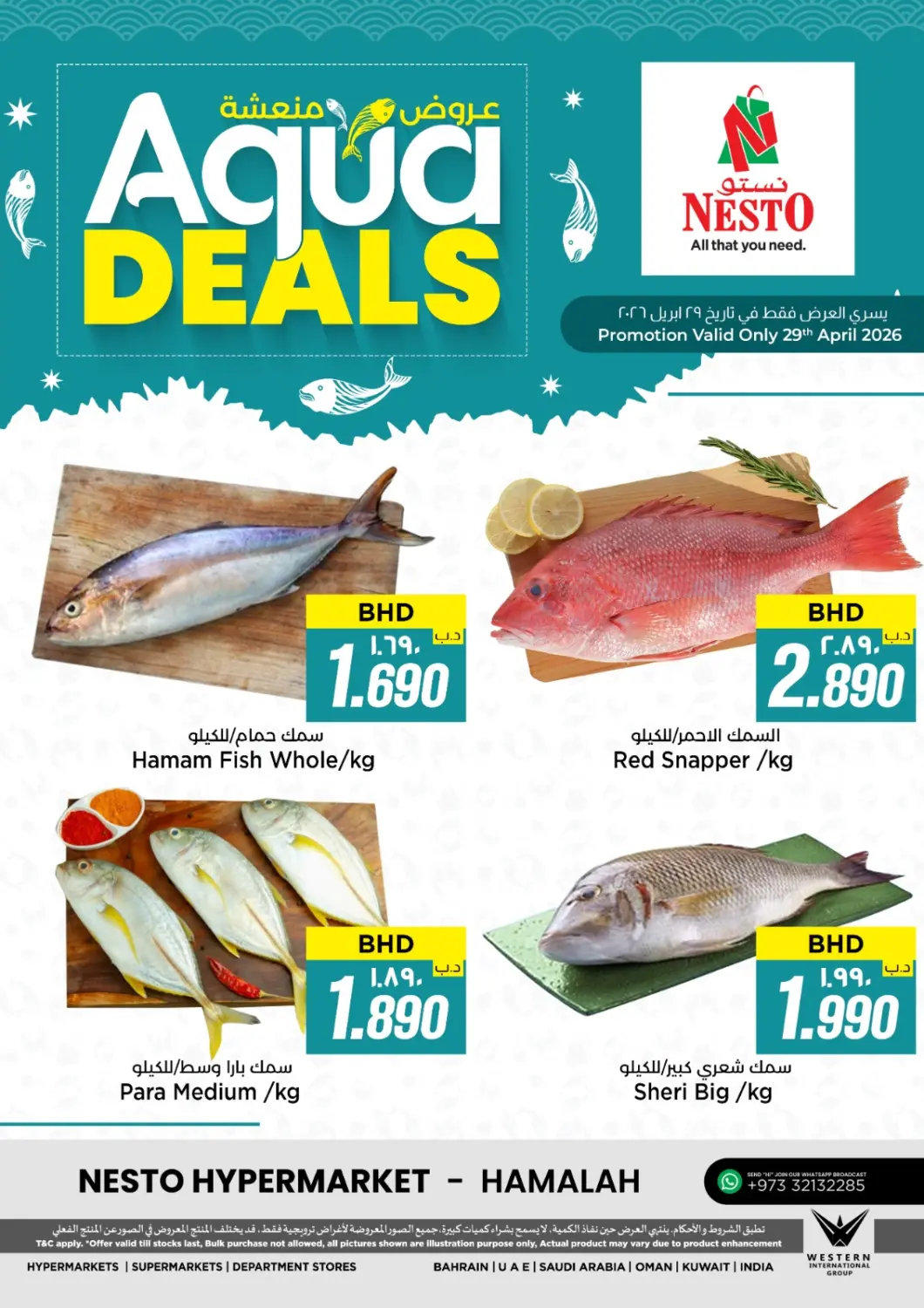 Bahrain NESTO  offers in D4D Online. Aqua Deals. . Only on 29th April