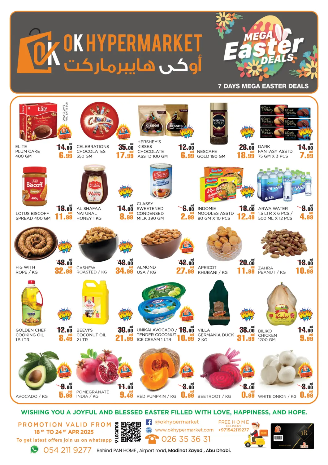 UAE - Abu Dhabi OK Hypermarket LLC SPC offers in D4D Online. Mega Easter Deals. . Till 24th April