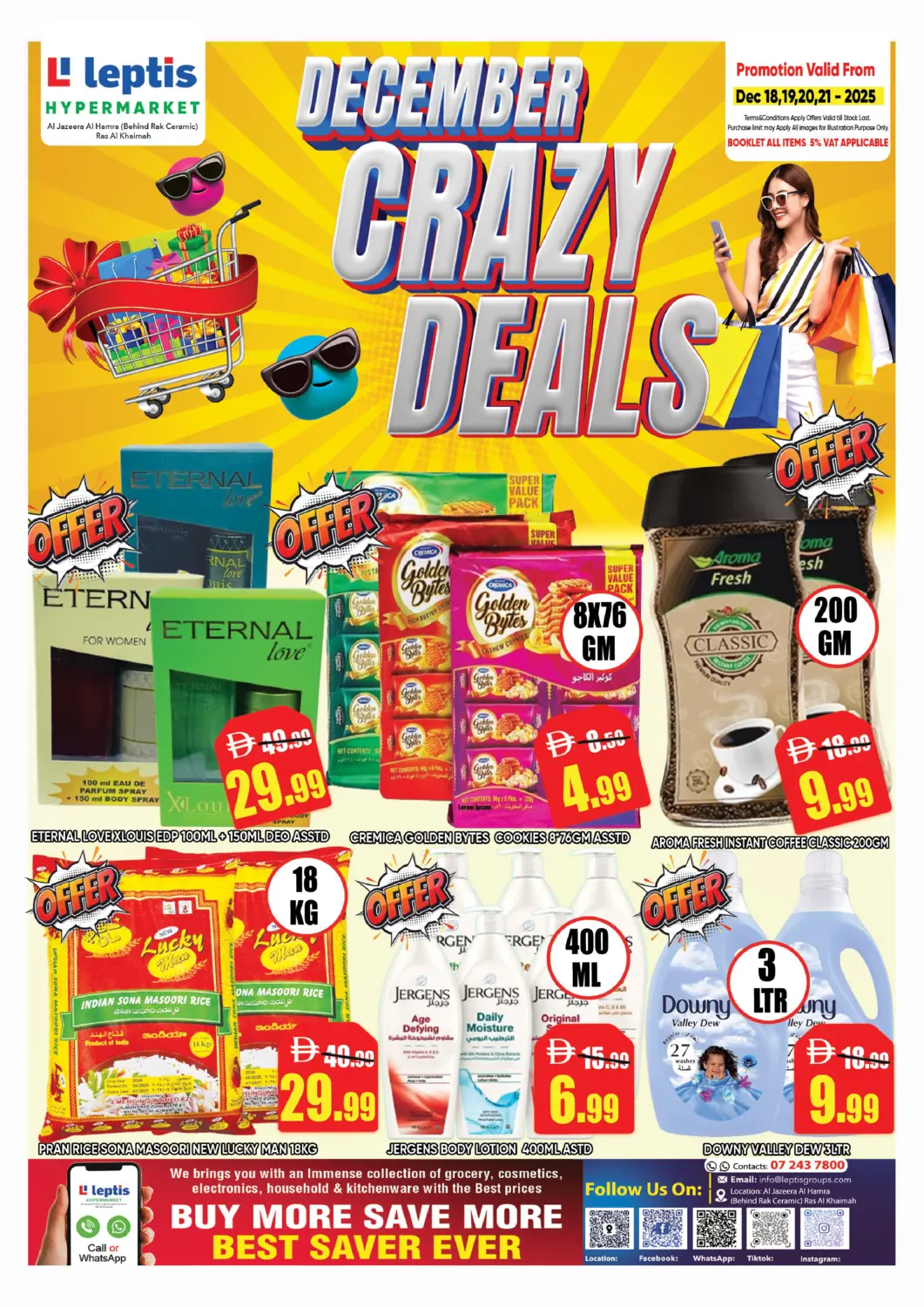 UAE - Ras al Khaimah Leptis Hypermarket  offers in D4D Online. December Crazy Deals. . Till 21st December