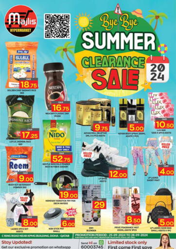 Qatar - Doha Majlis Hypermarket offers in D4D Online. Bye Bye Summer Clearence Sale. . Till 28th September