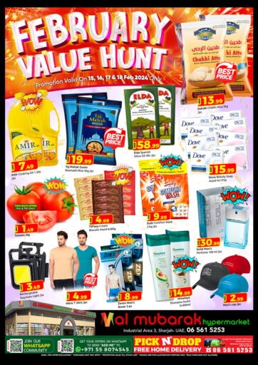 UAE - Sharjah / Ajman Mubarak Hypermarket Sharjah offers in D4D Online. February Value Hunt. . Till 18th February