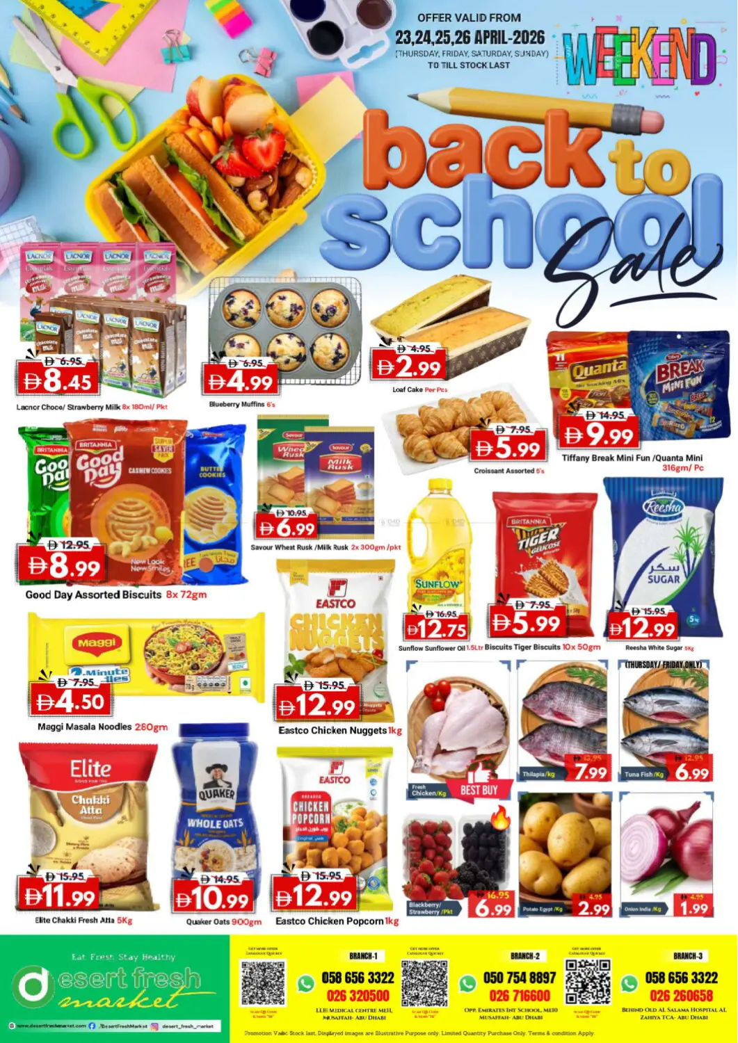 UAE - Abu Dhabi DESERT FRESH MARKET  offers in D4D Online. Back To School. . Till 26th April
