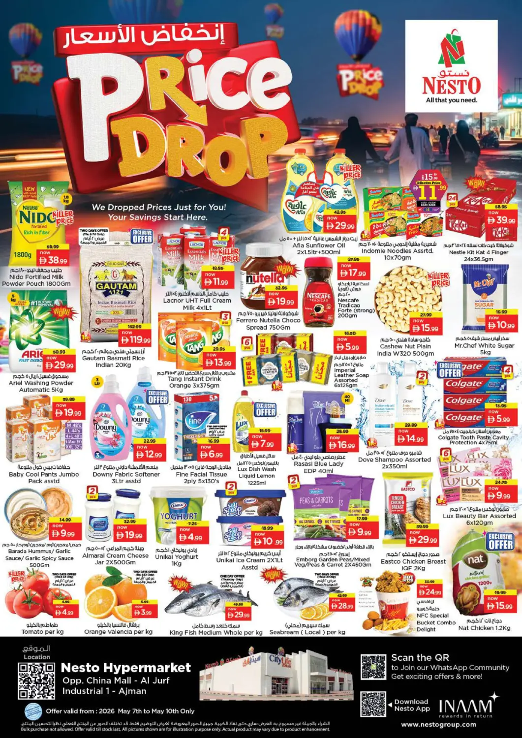 UAE - Sharjah / Ajman Nesto Hypermarket offers in D4D Online. Al Jurf ,Ajman. . Till 10th May