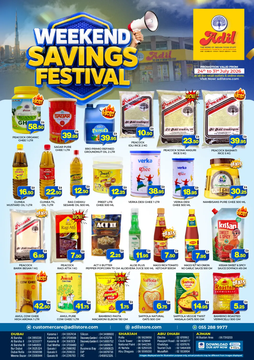 UAE - Sharjah / Ajman Adil Supermarket offers in D4D Online. Weekend Savings Festival. . Till 31st July