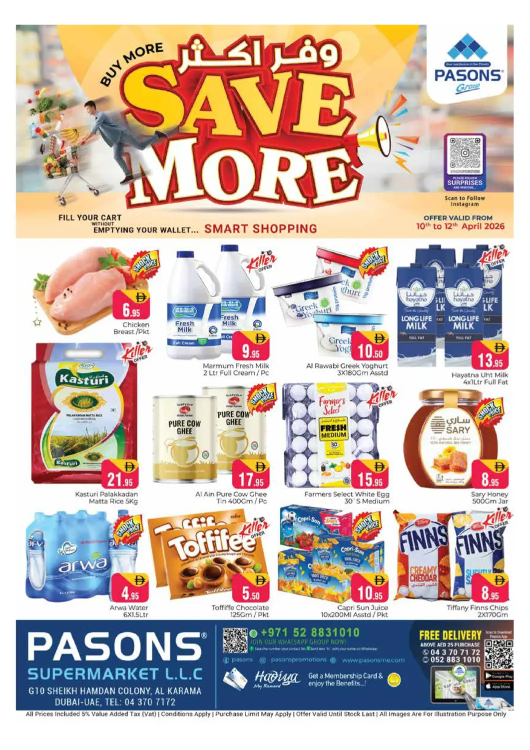 UAE - Dubai Pasons Hypermarket offers in D4D Online. Karama, Dubai. . Till 12th April