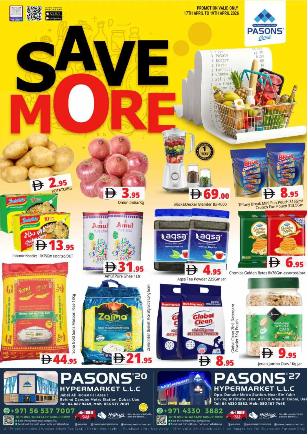 UAE - Dubai Pasons Hypermarket offers in D4D Online. Pasons 20 ,Pasons 27. . TIll 19th April