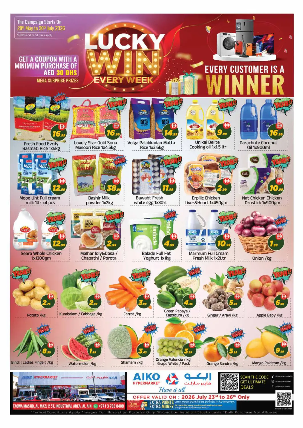 UAE - Al Ain AIKO Mall and AIKO Hypermarket offers in D4D Online. Taqwa masjid, Al Mazj 2 st, Industrial Area, Al Ain. . Till 30th July
