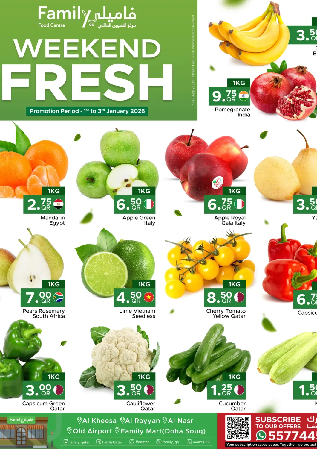 Qatar - Al Khor Family Food Centre offers in D4D Online. Weekend Fresh. . Till 3rd January