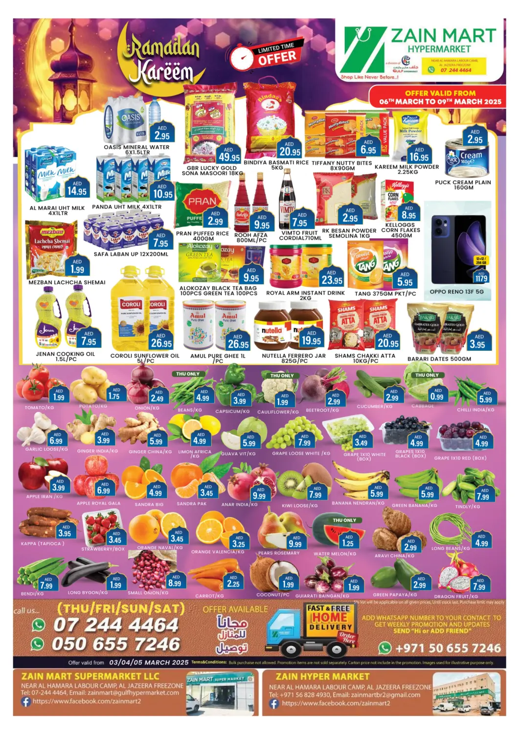 UAE - Ras al Khaimah Zain Mart Supermarket offers in D4D Online. Ramadan Kareem. . Till 9th March