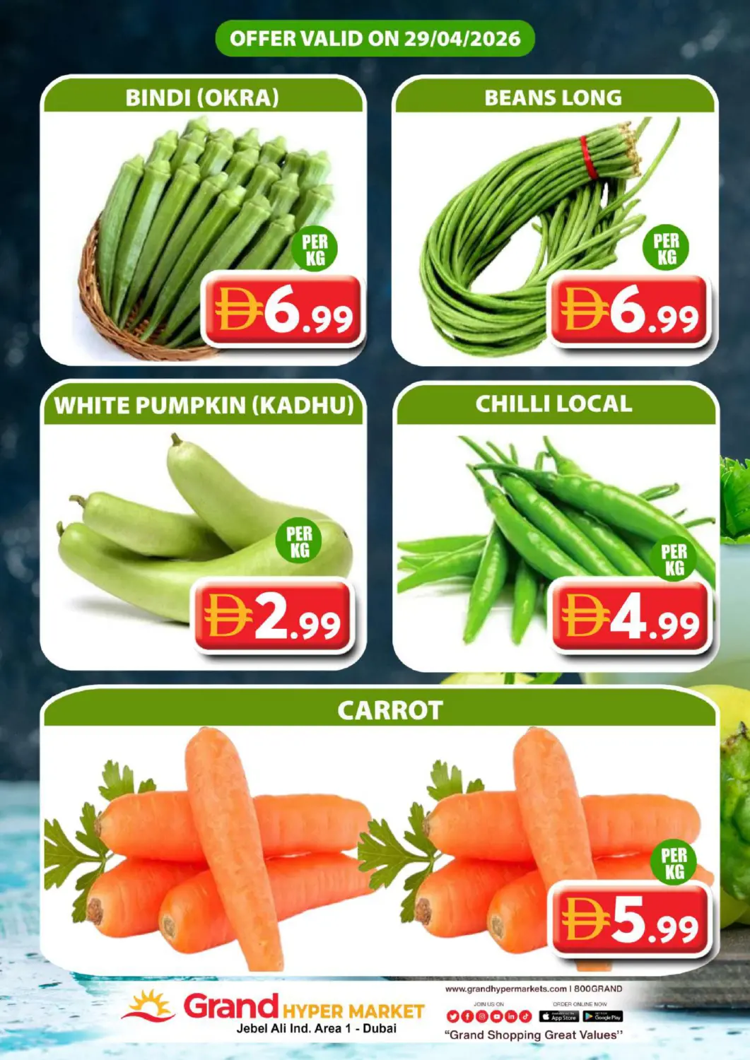 UAE - Dubai Grand Hyper Market offers in D4D Online. Jabel Ali Industrial Area 1 -Dubai. . Only on 29th April