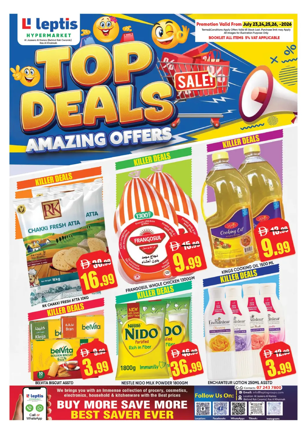 UAE - Ras al Khaimah Leptis Hypermarket  offers in D4D Online. Al jazeera Al Hamrah, Ras Al Khaimah. . Till 26th July