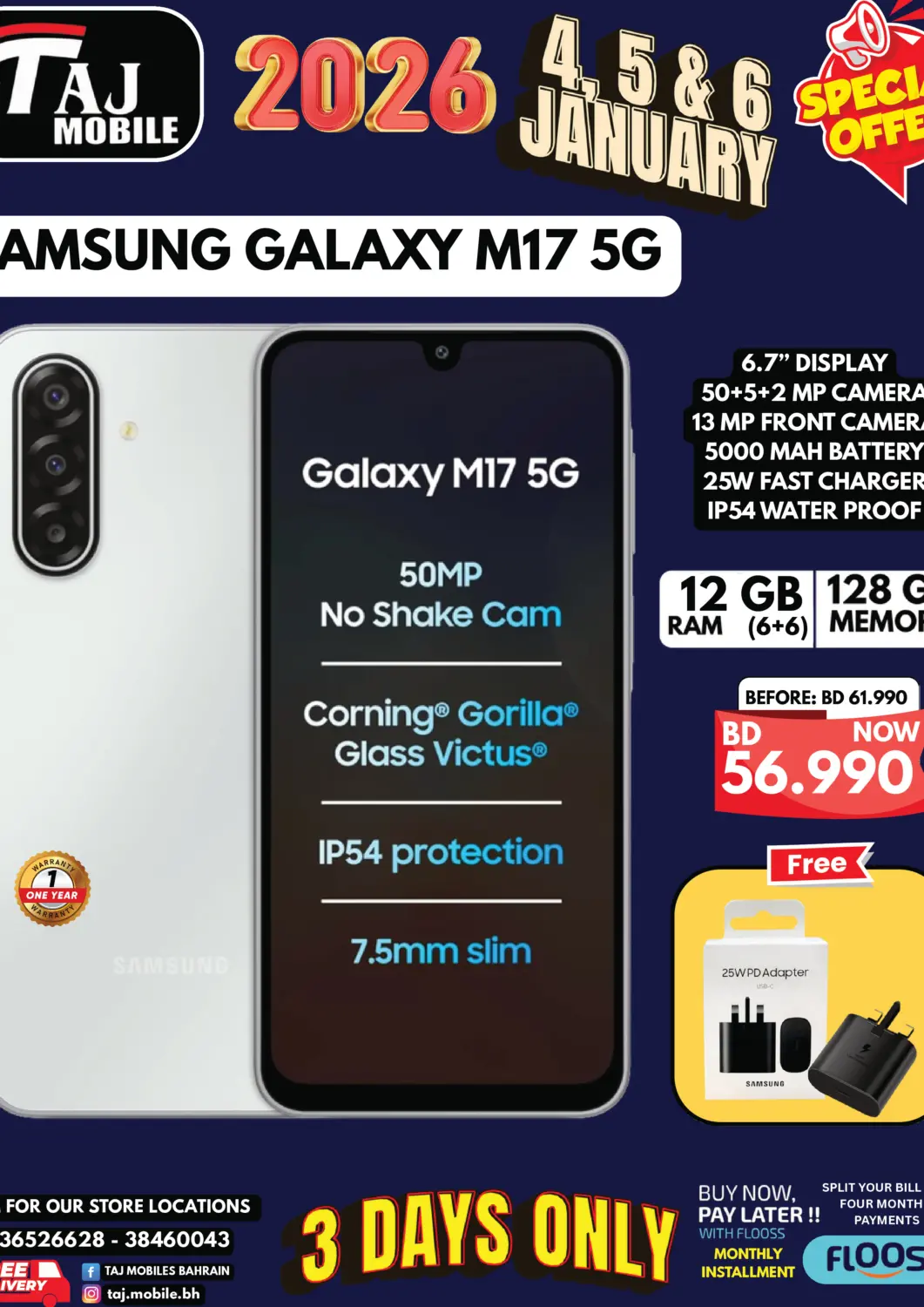 Bahrain Taj Mobiles offers in D4D Online. Special Offer. . Till 6th January