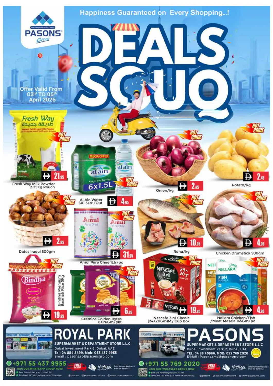UAE - Dubai Pasons Hypermarket offers in D4D Online. Royal Park Pasons Super Market &Department Store. . Till 5th April
