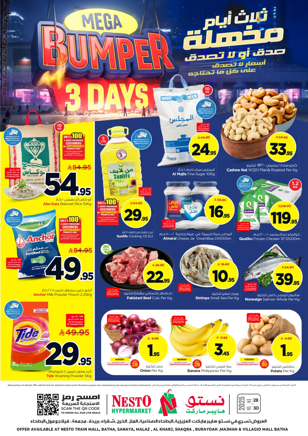 KSA, Saudi Arabia, Saudi - Buraidah Nesto offers in D4D Online. Bumper 3 Days. . Till 30th September