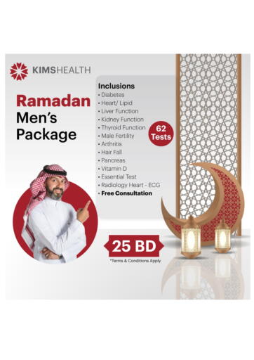 Bahrain KIMS Health Medical Center offers in D4D Online. Men's Package. . Till 05th April