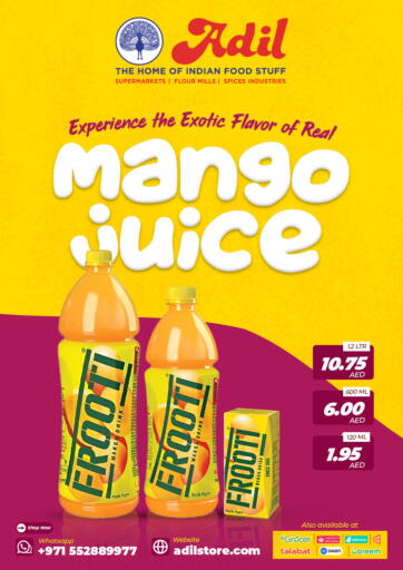 UAE - Sharjah / Ajman Adil Supermarket offers in D4D Online. Mango Juice. . Till 15th June