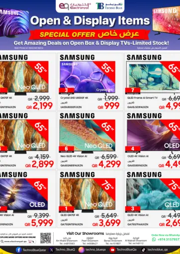 Get amazing deals on selected Samsung TVs at limited stock prices-Open Box & Display Items