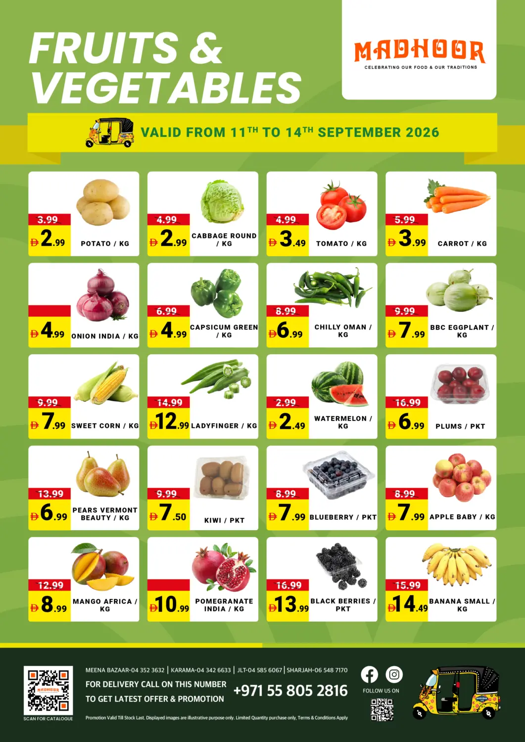 UAE - Sharjah / Ajman MADHOOR SUPERMARKET L.L.C offers in D4D Online. Fruits & Vegetables. . Till 14th September