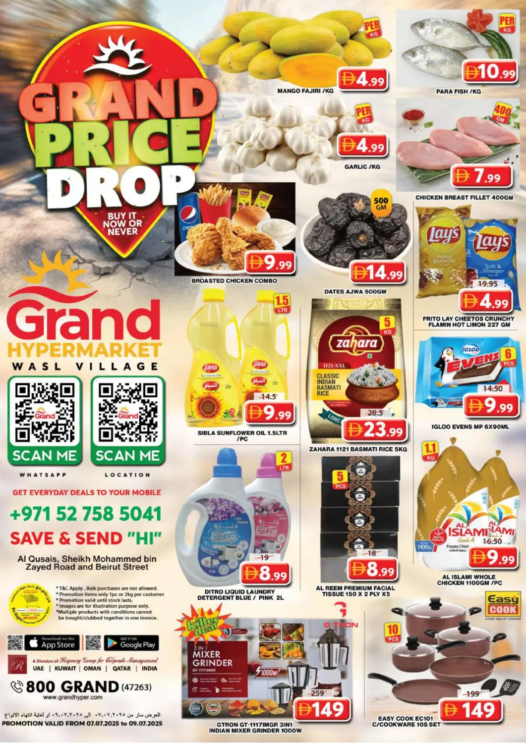 UAE - Dubai Grand Hyper Market offers in D4D Online. Wasl Village, Dubai. . Till 9th July