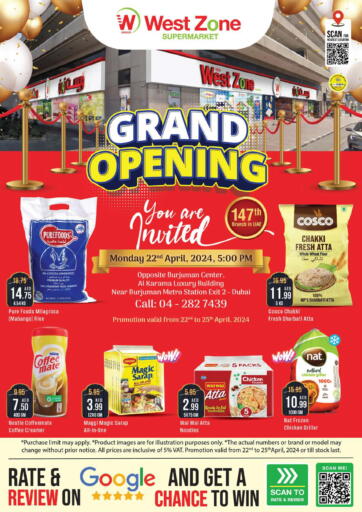 UAE - Dubai West Zone Supermarket offers in D4D Online. Grand Opening. . Till 25th April