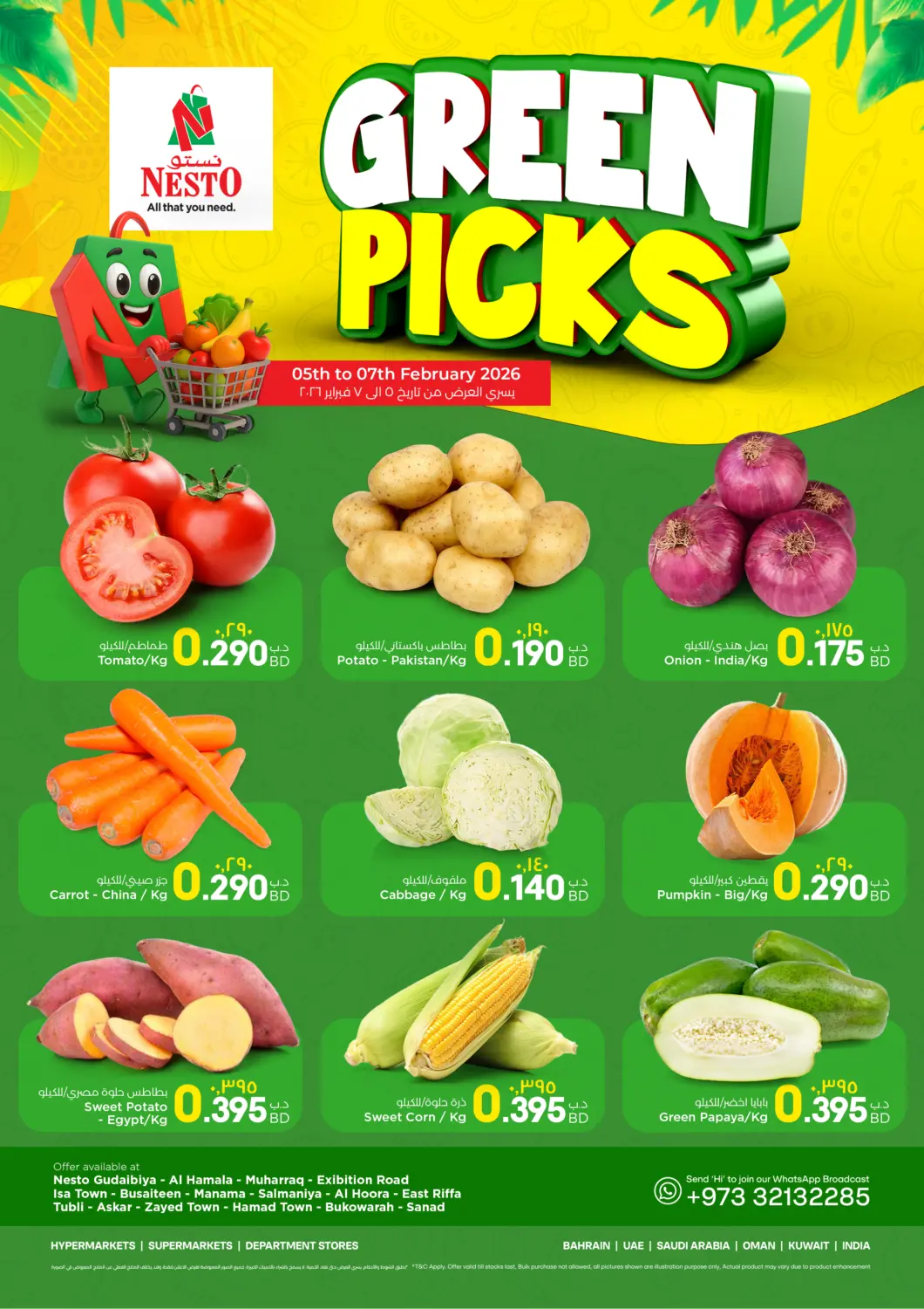 Bahrain NESTO  offers in D4D Online. Green Picks. . Till 7th February