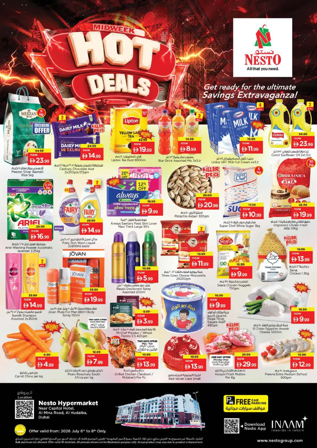 UAE - Dubai Nesto Hypermarket offers in D4D Online. Al Mina,Al Hudaiba - Dubai. . Till 8th July