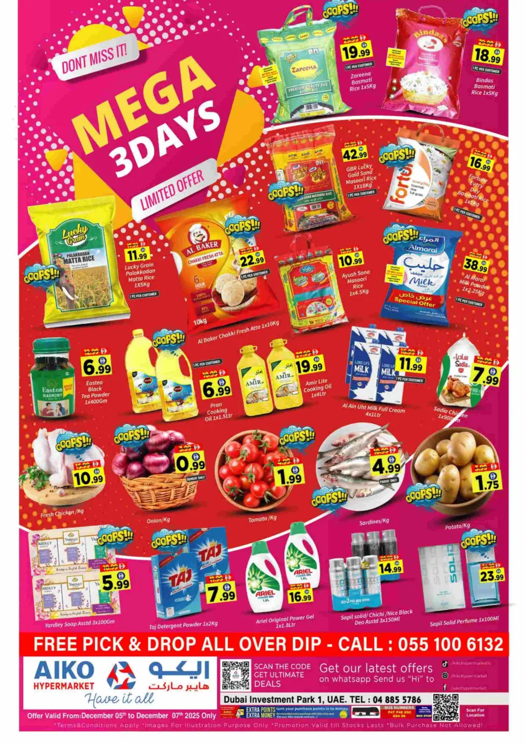 UAE - Dubai AIKO Mall and AIKO Hypermarket offers in D4D Online. Mega 3 Days. . Till 7th December