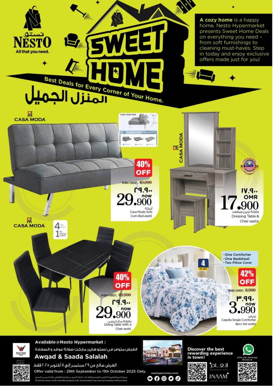Oman - Salalah Nesto Hyper Market   offers in D4D Online. Sweet Home. . Till 11th October