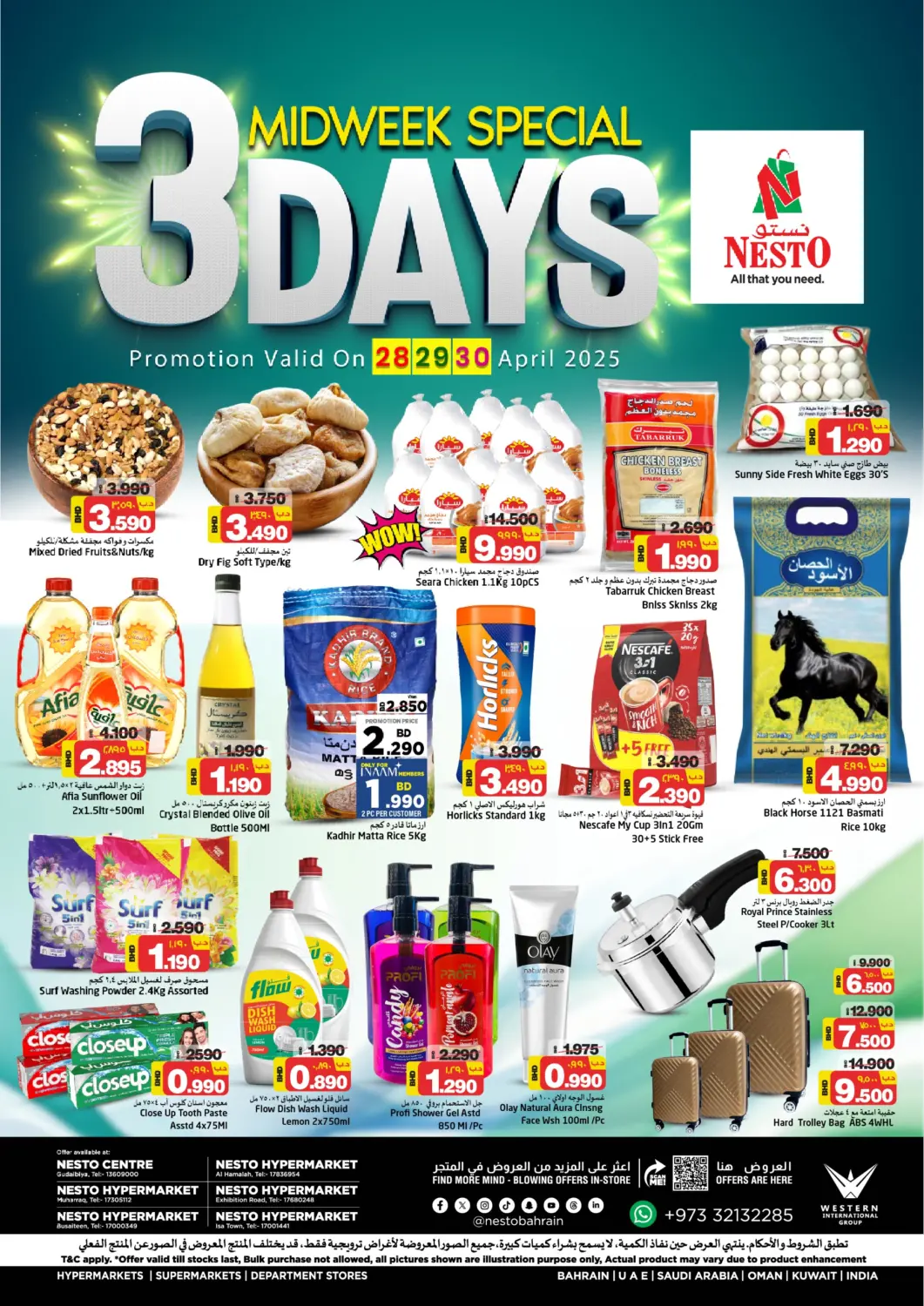 Bahrain NESTO  offers in D4D Online. 3 Days Midweek Special. . Till 30th April