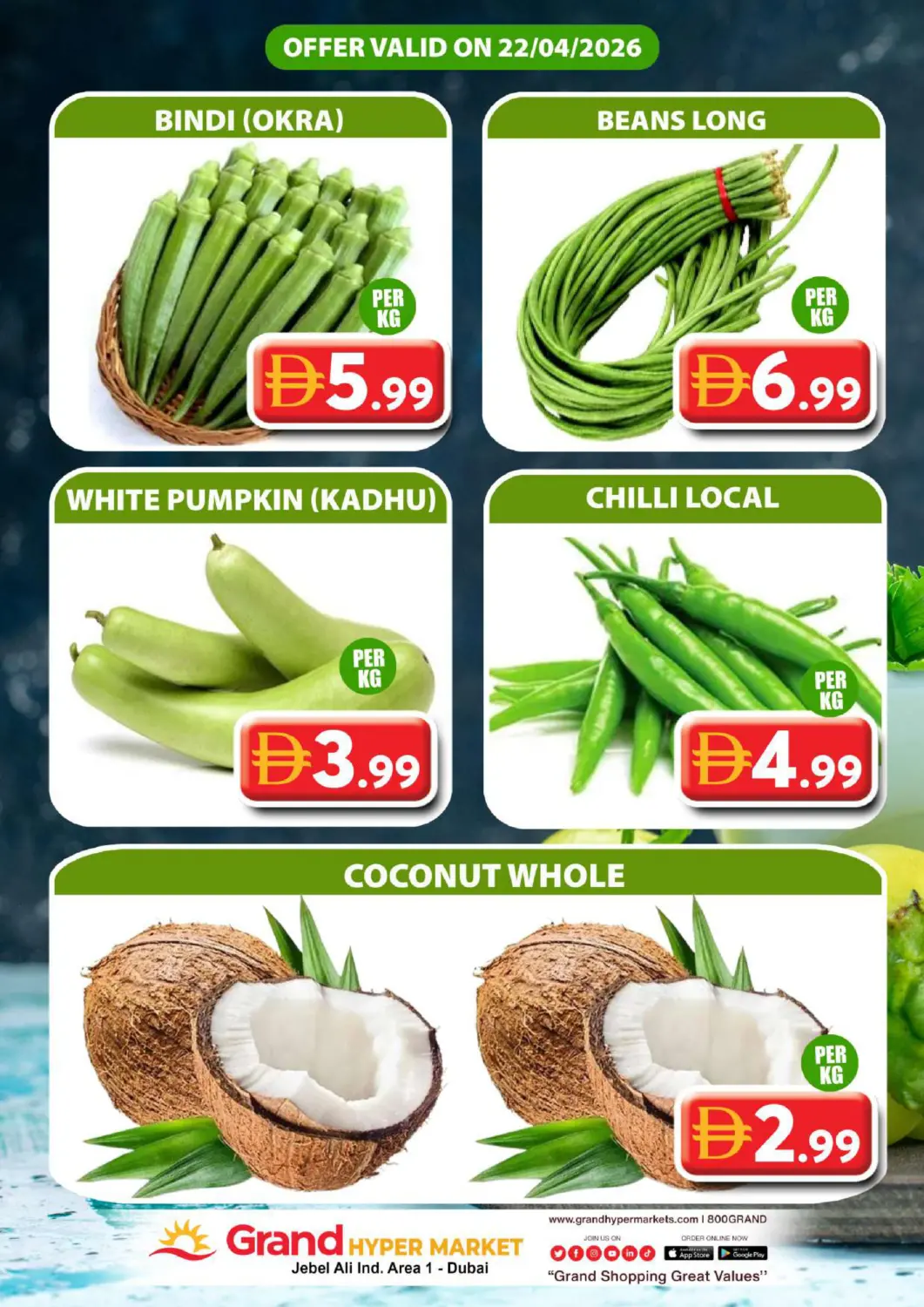 UAE - Dubai Grand Hyper Market offers in D4D Online. Jebal Ali , Dubai. . Only On 22nd April