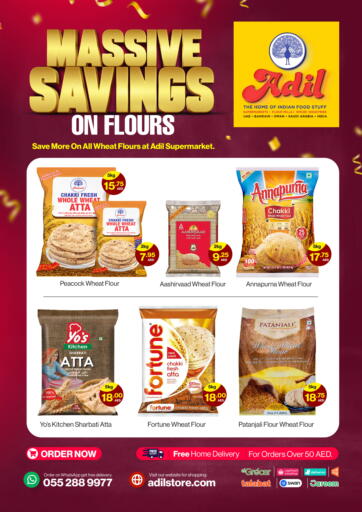 UAE - Sharjah / Ajman Adil Supermarket offers in D4D Online. Massive Savings Of Flours. . Till 23rd March