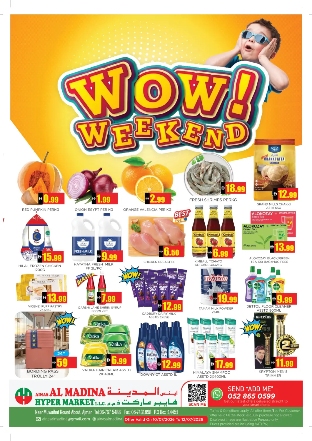 UAE - Sharjah / Ajman Ainas Al madina hypermarket offers in D4D Online. Wow Weekend. . Till 12th July