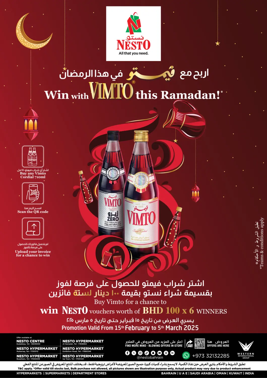 Bahrain NESTO  offers in D4D Online. Win With Vimto This Ramadan. . Till 5th March