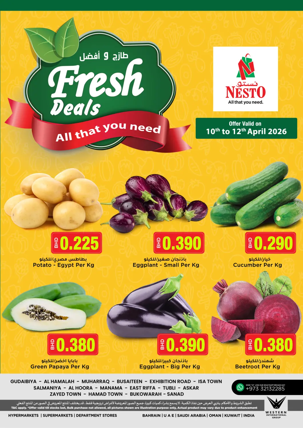 Bahrain NESTO  offers in D4D Online. Fresh Deals. . Till 12th April