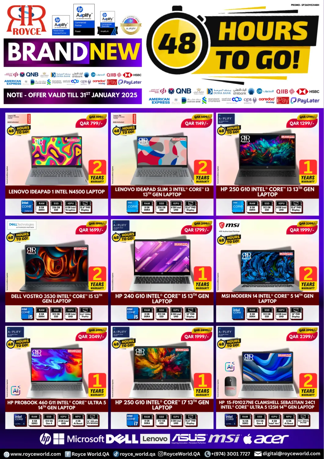 Qatar - Al Khor Royce World Trading & Services W.L.L offers in D4D Online. 48 Hours To Go. . Till 31st January